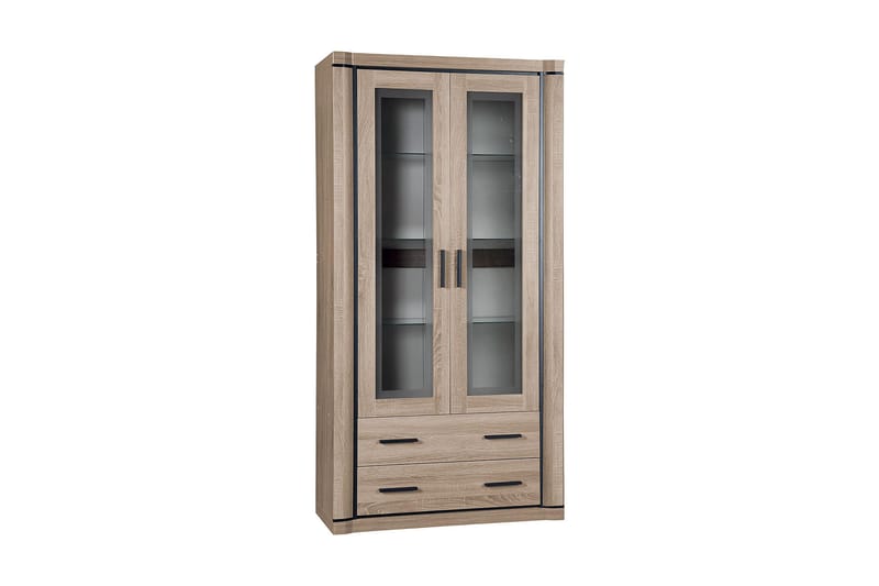 Dallas Vitrinskåp 97x43,5x192 cm - Ek/Led-Belysning - Förvaring - Skåp - Vitrinskåp