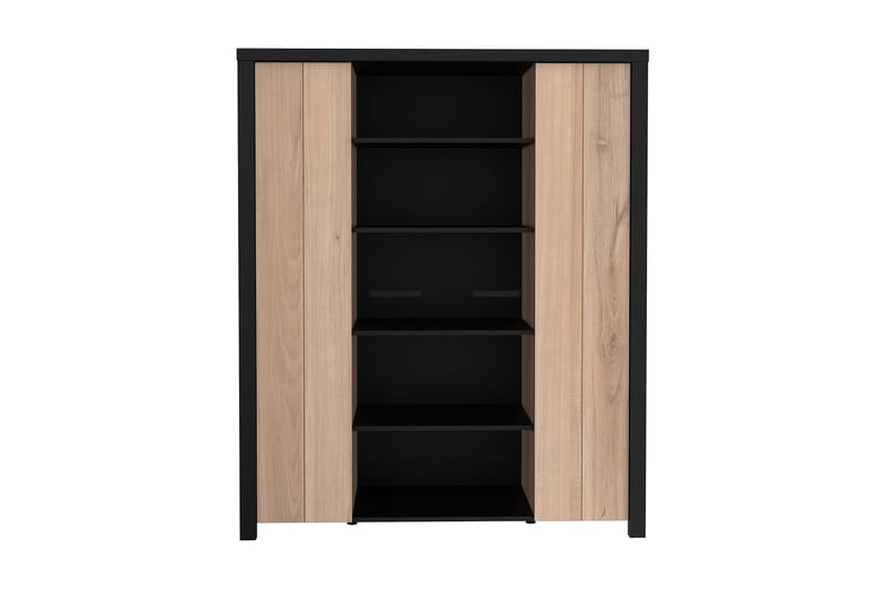 DAUBY Garderob 62x221 cm 3 Hyllplan Brun/Svart - Förvaring - Skåp - Vitrinskåp