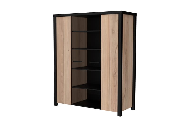 DAUBY Garderob 62x221 cm 3 Hyllplan Brun/Svart - Förvaring - Skåp - Vitrinskåp