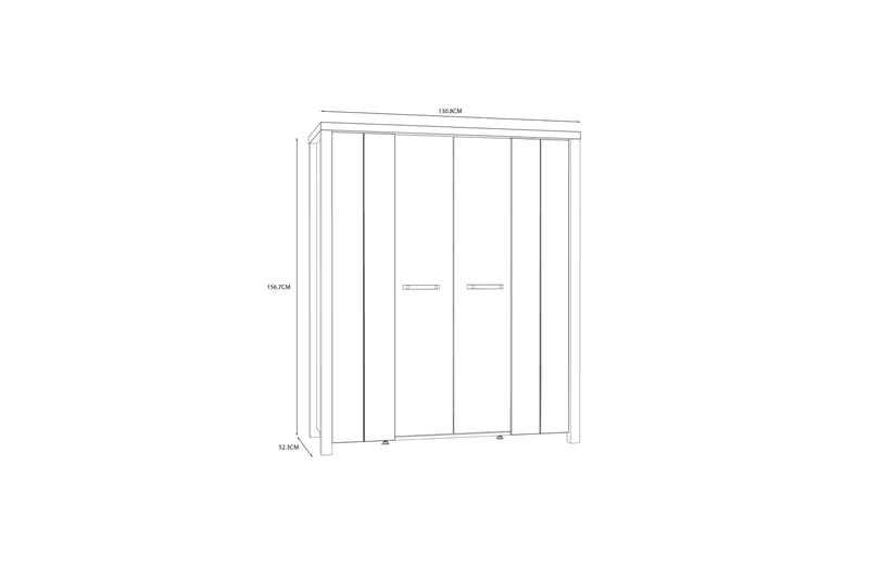 DAUBY Garderob 62x221 cm 3 Hyllplan Brun/Svart - Förvaring - Skåp - Vitrinskåp