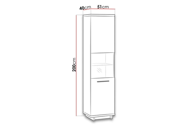 Ingram Vitrinskåp 40x51 cm LED-belysning - Ek/Svart - Förvaring - Skåp - Vitrinskåp