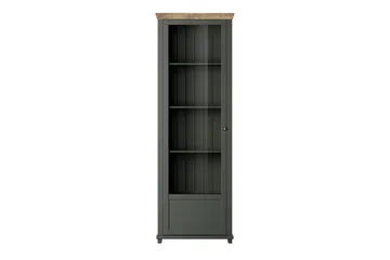 Ivreri Vitrinskåp 42 cm djup 71 cm bred 200 cm hög Mörkt Trä - Khaki/Natur - Förvaring - Skåp - Vitrinskåp