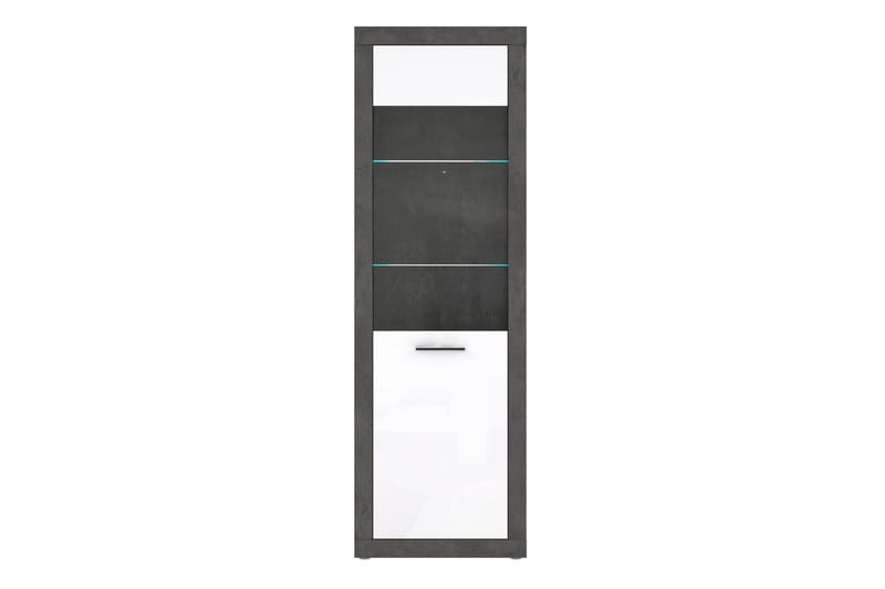 KALOYAN Vitrinskåp 53x134 cm Grå/Vit - Förvaring - Skåp - Vitrinskåp