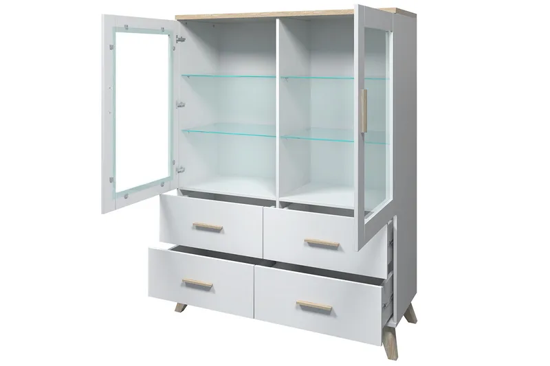 Kardos Vitrinskåp 45x120 cm - Natur/Svart - Förvaring - Skåp - Vitrinskåp