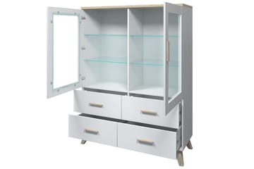 Kardos Vitrinskåp 45x120 cm - Natur/Svart - Förvaring - Skåp - Vitrinskåp