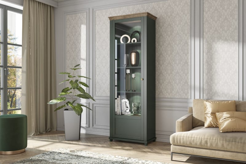 KENSTONE Vitrinskåp 42x71 cm  Khaki/Natur - Förvaring - Skåp - Vitrinskåp