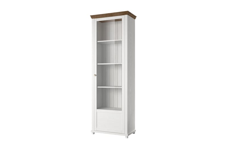 KENSTONE Vitrinskåp 42x71 cm  Vit/Natur - Förvaring - Skåp - Vitrinskåp