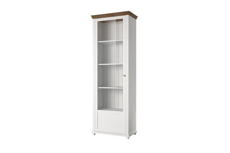 KENSTONE Vitrinskåp 42x71 cm  Vit/Natur - Förvaring - Skåp - Vitrinskåp