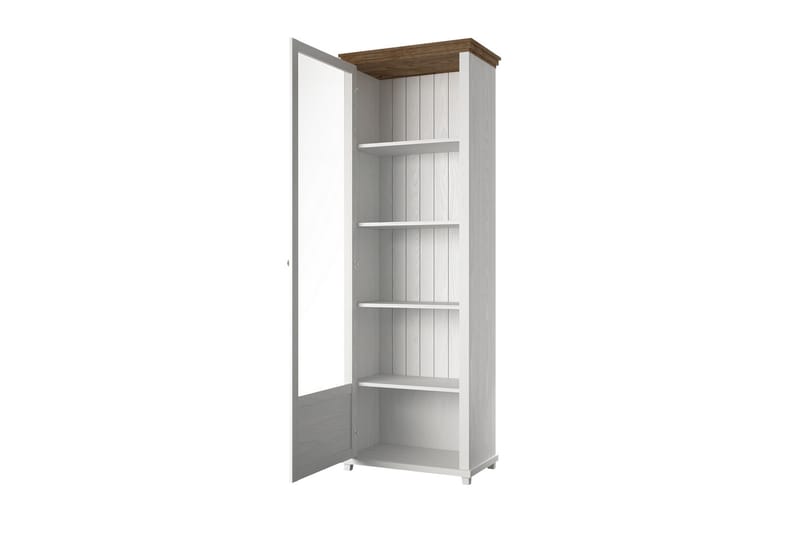KENSTONE Vitrinskåp 42x71 cm  Vit/Natur - Förvaring - Skåp - Vitrinskåp