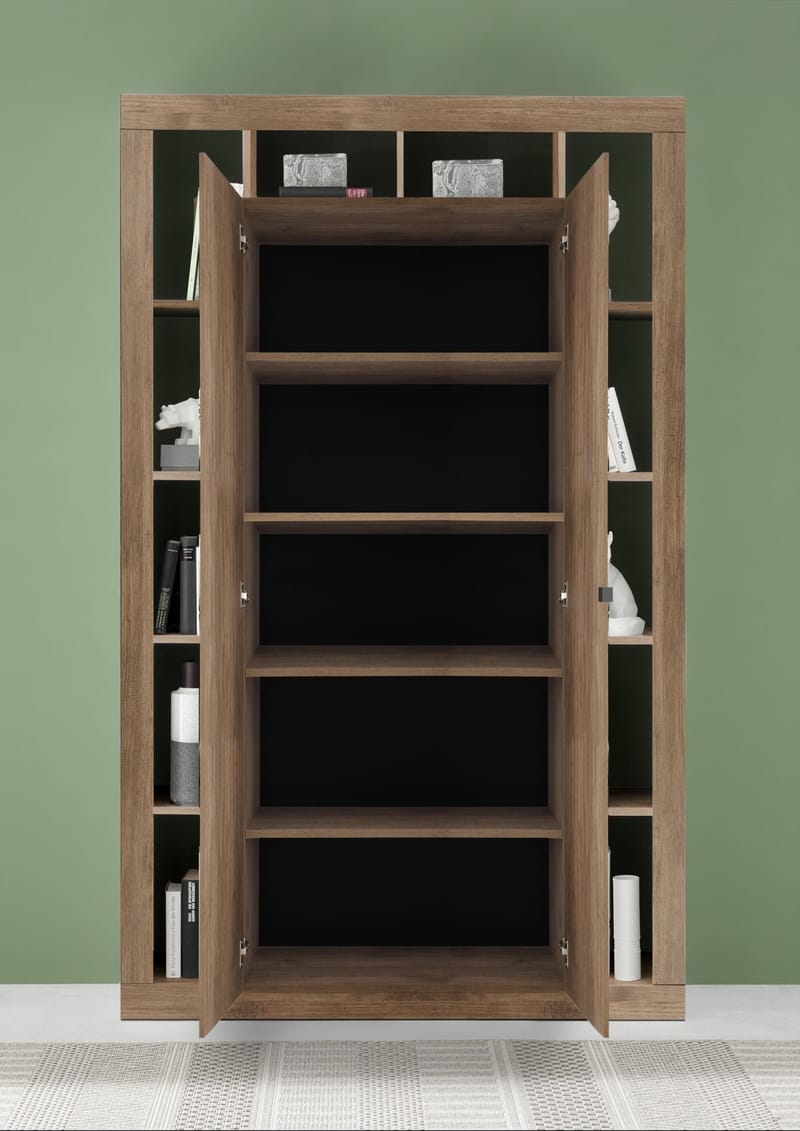 KNIPTON Vitrinskåp 42x134x217 cm Brun - Förvaring - Skåp - Vitrinskåp