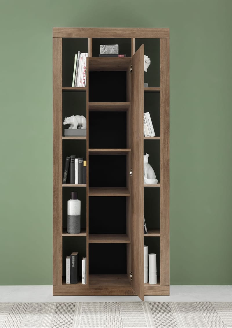 KNIPTON Vitrinskåp 42x95x217 cm Brun - Förvaring - Skåp - Vitrinskåp