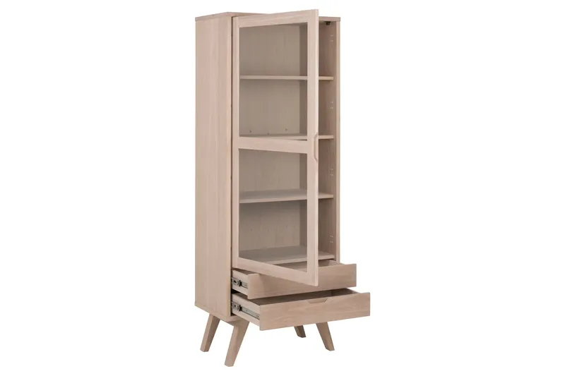 Kolinis Vitrinskåp 42 cm djup 72 cm bred 190 cm hög Trä - Vit - Förvaring - Skåp - Vitrinskåp