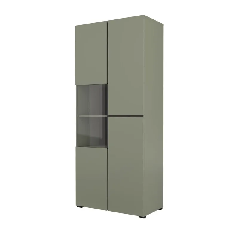 Vitrinskåp Kors 3 dörrar, Grön - Svart