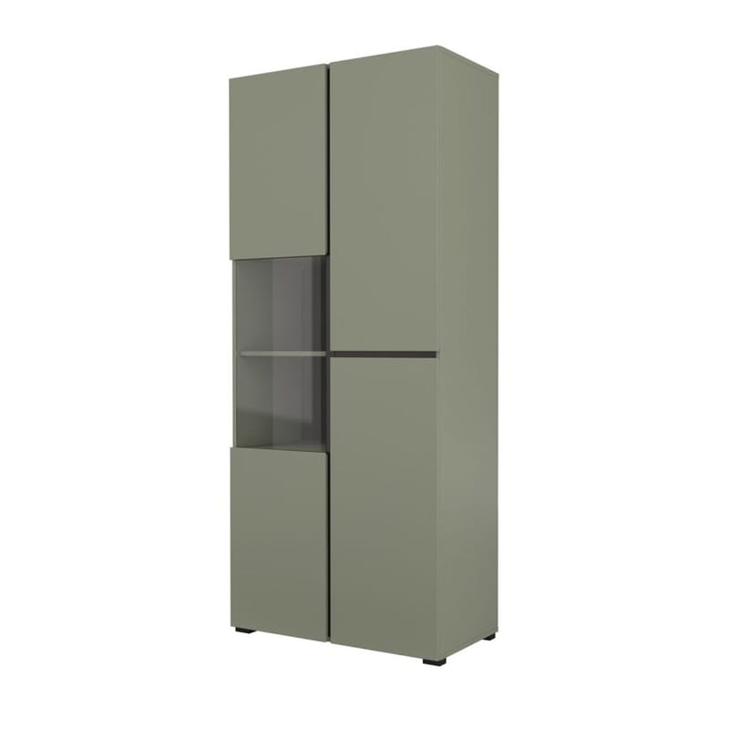 Vitrinskåp Kors 3 dörrar, Grön - Svart