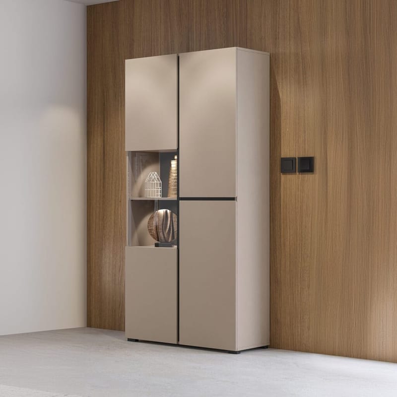 Vitrinskåp Kors 3 dörrar - Kongo - Svart - Förvaring - Skåp - Vitrinskåp