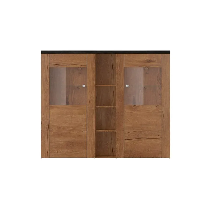 Vitrinskåp Larona 2 dörrar - Lefkas ek - Förvaring - Skåp - Vitrinskåp