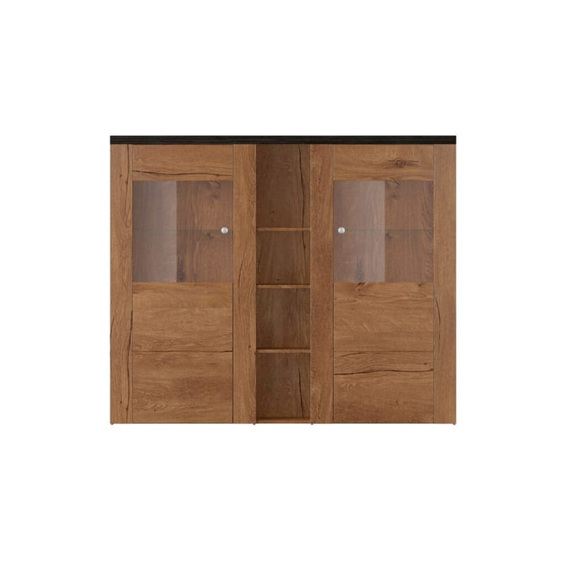 Vitrinskåp Larona 2 dörrar - Lefkas ek - Förvaring - Skåp - Vitrinskåp