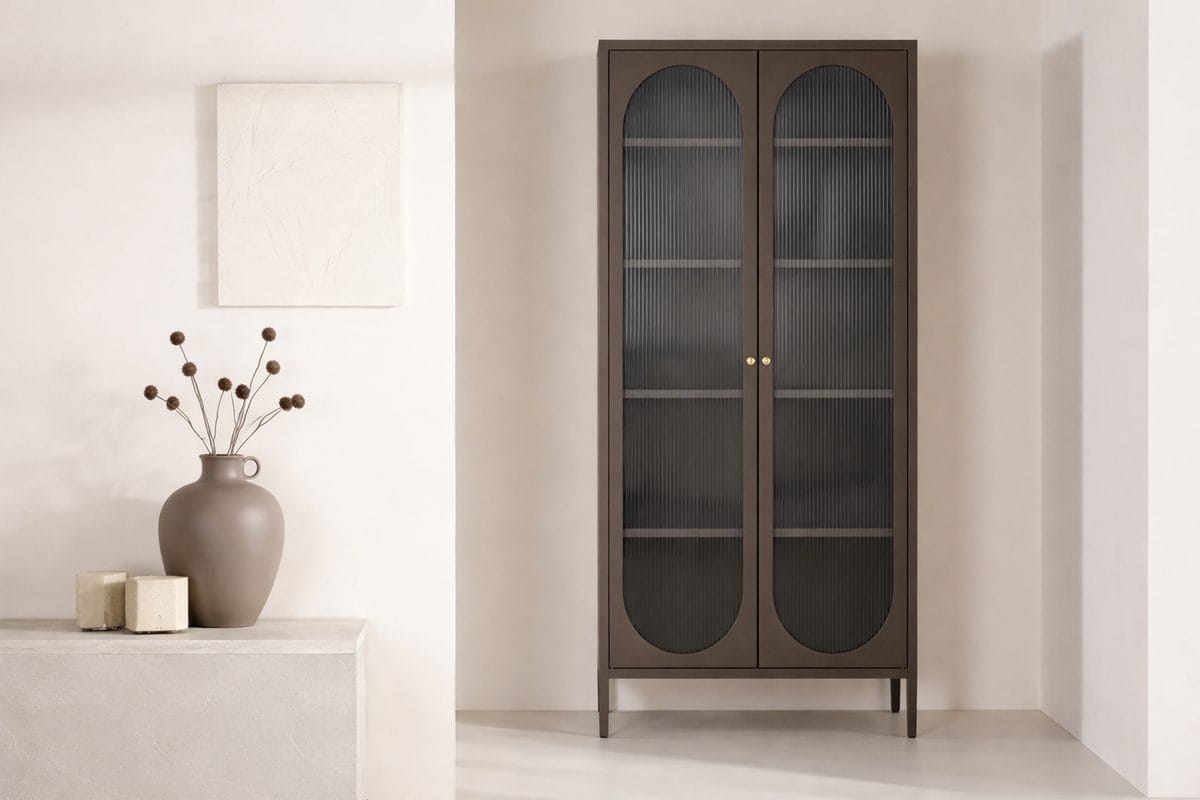 Vitrinsk&aring;p Lima 180 cm - Brun