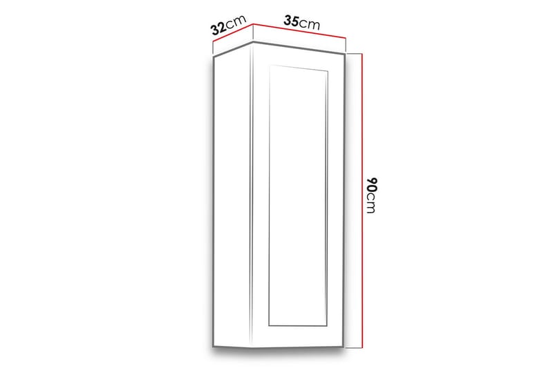 LISBURN Vitrinskåp 32x35 cm Vit LED Natur/Svart - Förvaring - Skåp - Vitrinskåp