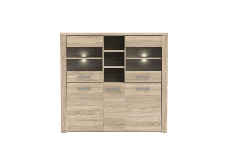 Loannia Vitrinskåp 41x146 cm - Brun - Förvaring - Skåp - Vitrinskåp