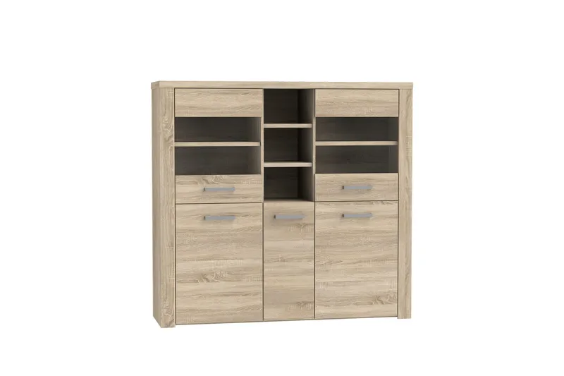 Loannia Vitrinskåp 41x146 cm - Brun - Förvaring - Skåp - Vitrinskåp