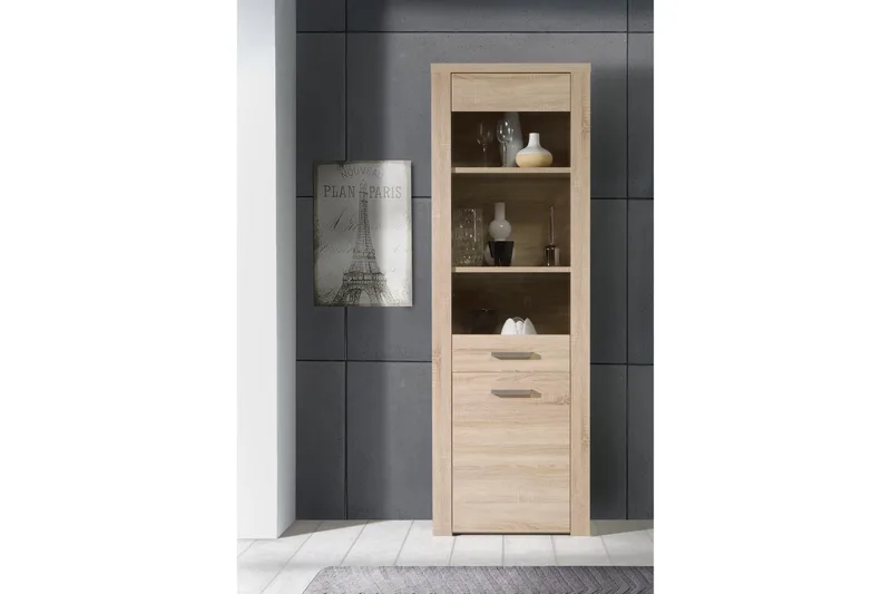 Loannia Vitrinskåp 41x67 cm - Brun - Förvaring - Skåp - Vitrinskåp