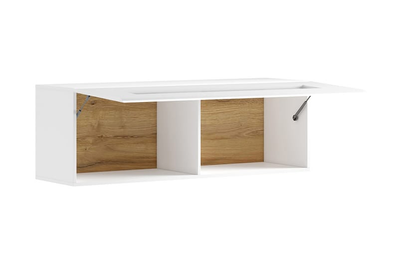 MOKKIRA Vitrinskåp 37x131 cm  Vit/Natur - Förvaring - Skåp - Vitrinskåp