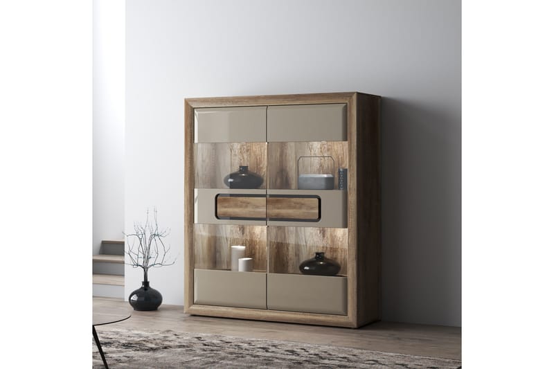 OSTROV Tv-bänk 144 cm Beige/Brun - Förvaring - Skåp - Vitrinskåp