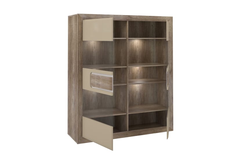 OSTROV Tv-bänk 144 cm Beige/Brun - Förvaring - Skåp - Vitrinskåp
