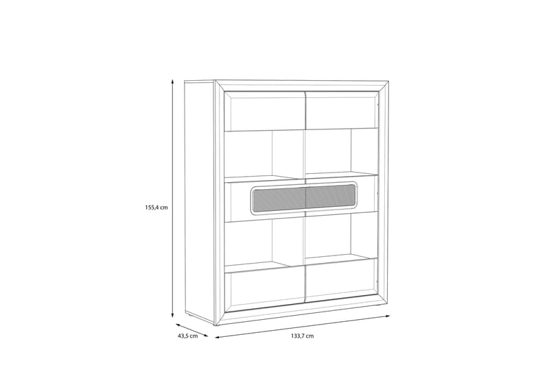 OSTROV Tv-bänk 144 cm Beige/Brun - Förvaring - Skåp - Vitrinskåp