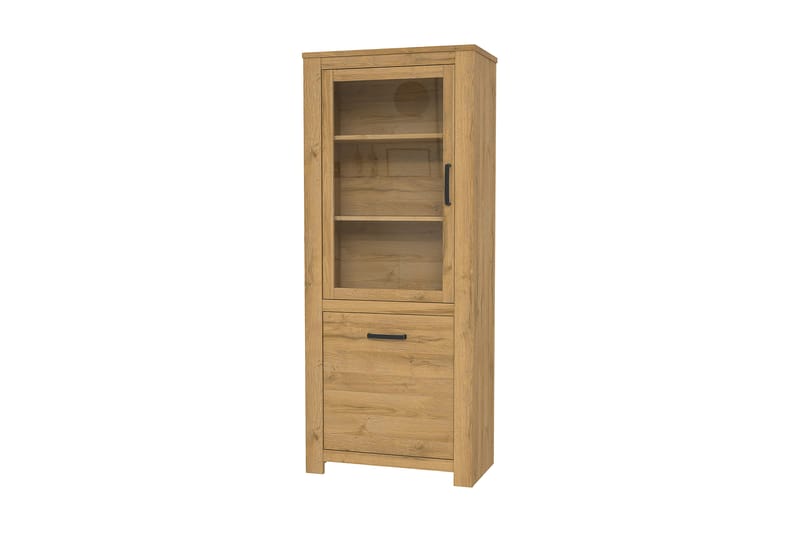 PINIELE Vitrinskåp 42x77 cm Brun - Förvaring - Skåp - Vitrinskåp
