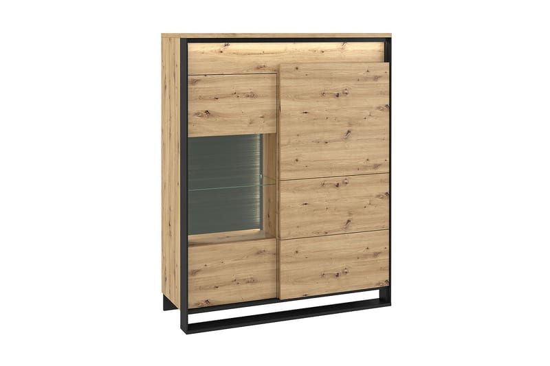 QUANT Vitrinskåp 41x110 cm Ek/Svart - Ek/Svart - Förvaring - Skåp - Vitrinskåp
