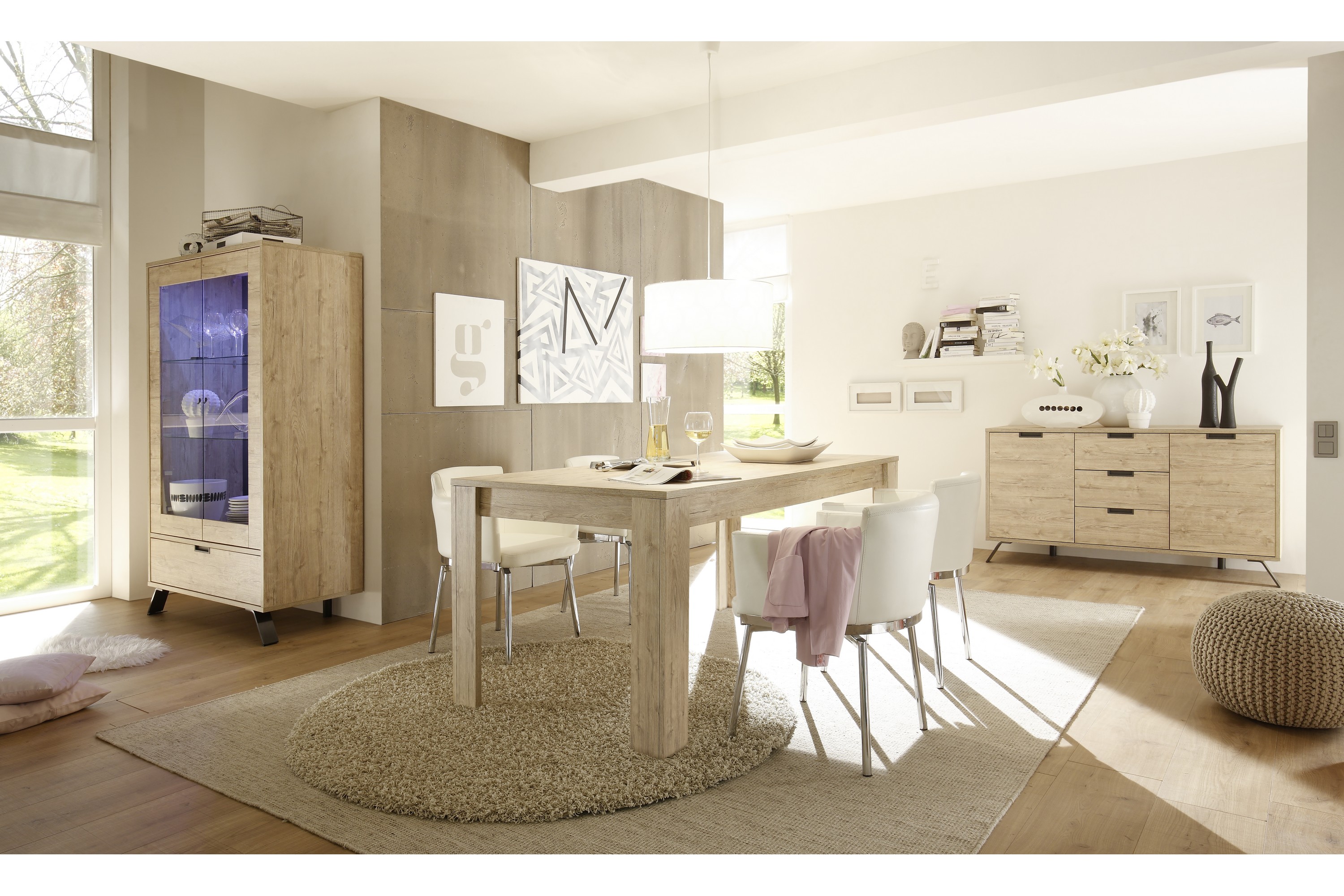 robin vitrinskåp 106 2 dörrar låda ek -