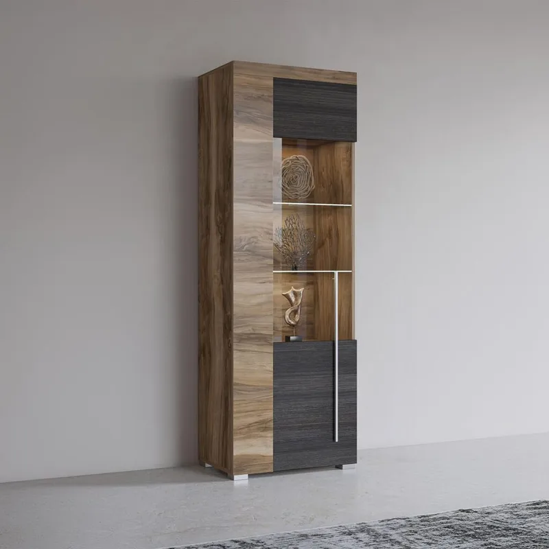 Vitrinskåp Roger 1 Dörr - Vänster - Förvaring - Skåp - Vitrinskåp