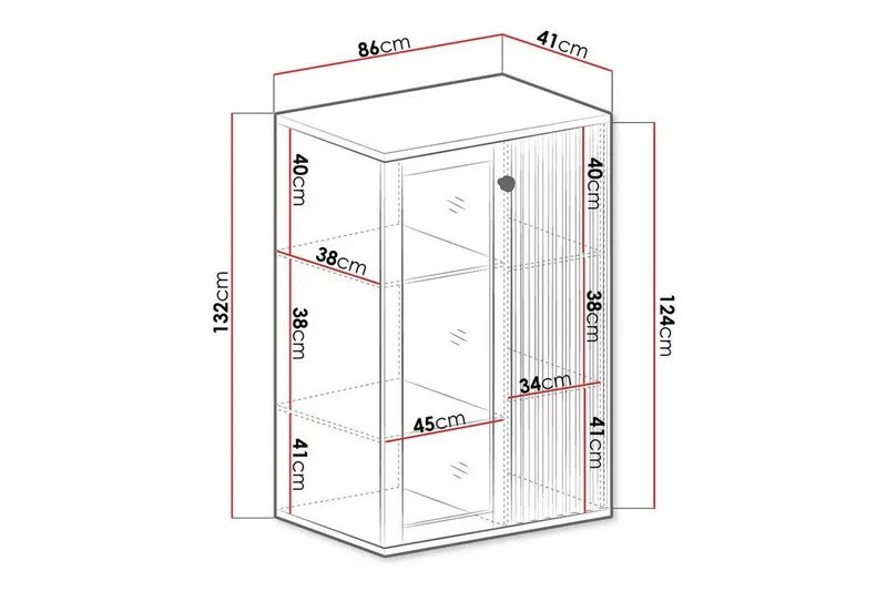 Rosehall Vitrinskåp 132 cm Black - Förvaring - Skåp - Vitrinskåp