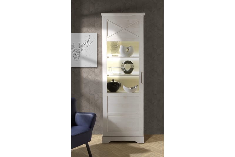 ROSETTAS Vitrinskåp 42x108 cm Vit - Förvaring - Skåp - Vitrinskåp
