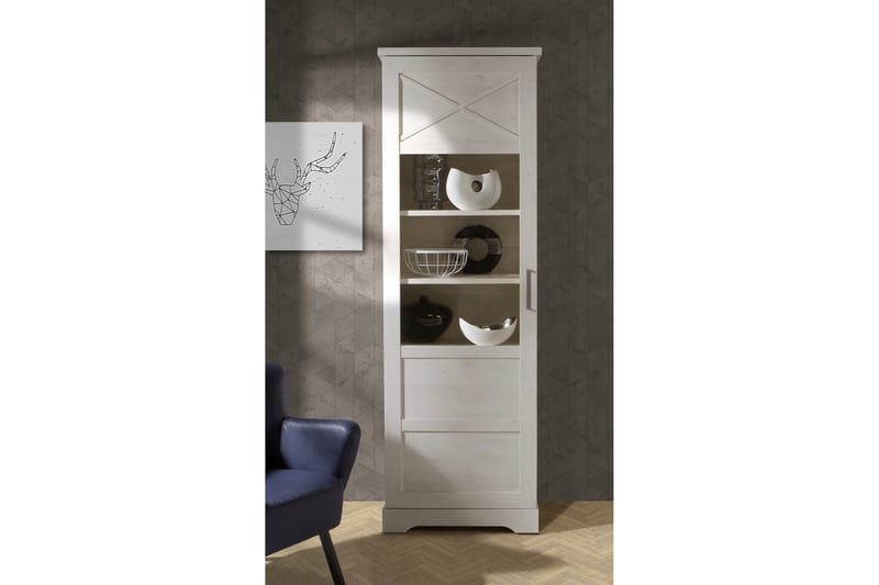 ROSETTAS Vitrinskåp 42x108 cm Vit - Förvaring - Skåp - Vitrinskåp