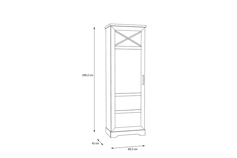 ROSETTAS Vitrinskåp 42x108 cm Vit - Förvaring - Skåp - Vitrinskåp