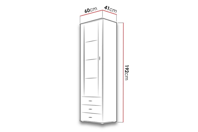 Soho Vitrinskåp 60x41x192 cm - Svart - Förvaring - Skåp - Vitrinskåp
