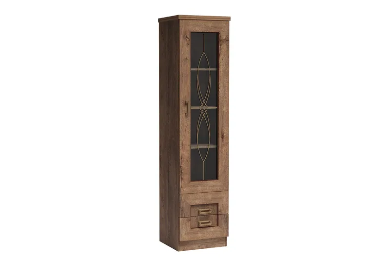 Tadeusz Smalt Vitrinskåp 44 cm djup 46 cm bred 191 cm hög Trä, Brun