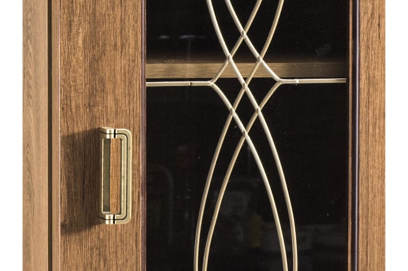 Tadeusz Vitrinskåp 40 cm djup 90 cm bred 191 cm hög Trä - Brun - Förvaring - Skåp - Vitrinskåp