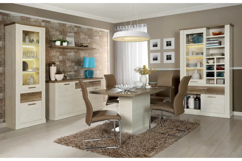 Talebi Låg Skänk 41 cm djup 172 cm bred 90 cm hög Trä - Brun/Vit - Förvaring - Förvaringsmöbler - Skänkar & sideboards