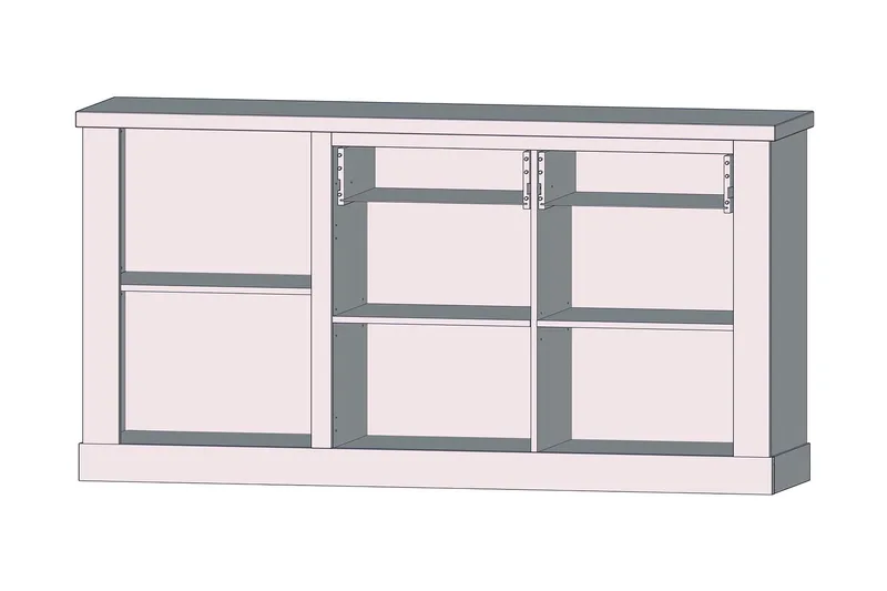 Talebi Låg Skänk 41 cm djup 172 cm bred 90 cm hög Trä - Brun/Vit - Förvaring - Skåp - Vitrinskåp