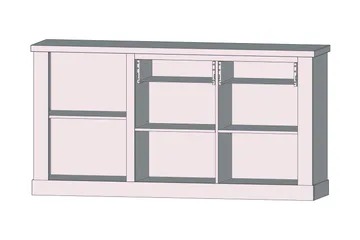 Talebi Låg Skänk 41 cm djup 172 cm bred 90 cm hög Trä - Brun/Vit - Förvaring - Förvaringsmöbler - Skänkar & sideboards