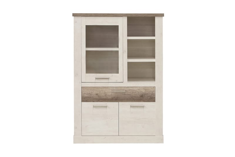 Talebi Skänk 41 cm djup 108 cm bred 212 cm hög Ljust Trä - Brun/Vit - Förvaring - Skåp - Vitrinskåp