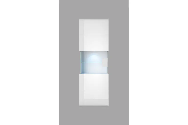 Toreno Vitrinskåp 39 djup 53 cm bred 159 cm hög Ljust Trä Glas - Vit - Förvaring - Skåp - Vitrinskåp