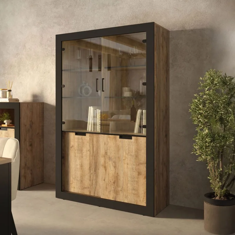 Vitrinskåp Tudor 4 dörrar - Förvaring - Skåp - Vitrinskåp