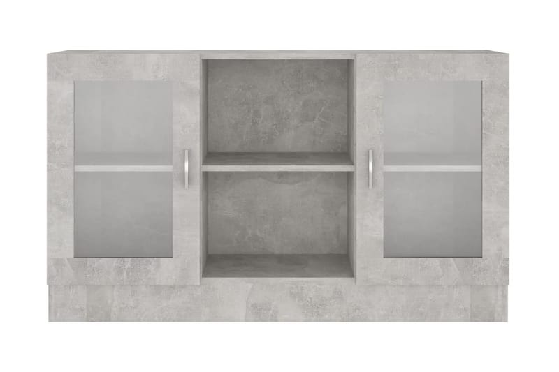 Vitrinskåp betonggrå 120x30,5x70 cm spånskiva - Grå - Vitrinskåp