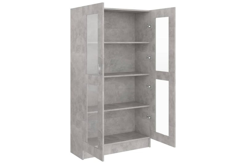 Vitrinskåp betonggrå 82,5x30,5x150 cm spånskiva - Grå - Förvaring - Skåp - Vitrinskåp