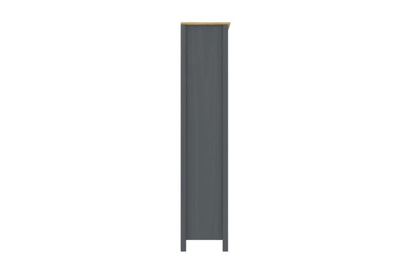 Vitrinskåp Hill Range grå 85x37x170,5 cm massiv furu - Grå - Förvaring - Skåp - Vitrinskåp